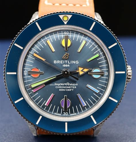 breitling rainbow colored superocean.